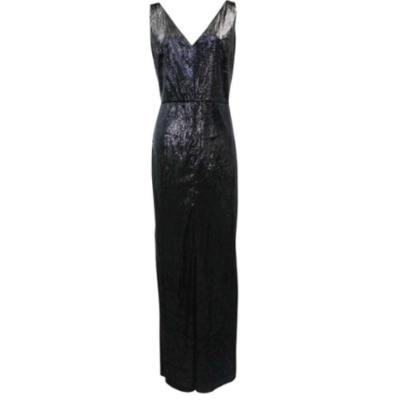 RALPH LAUREN WOMENS VELVET METALLIC EVENING DRESS SIZE 14 - Picture 7 of 7